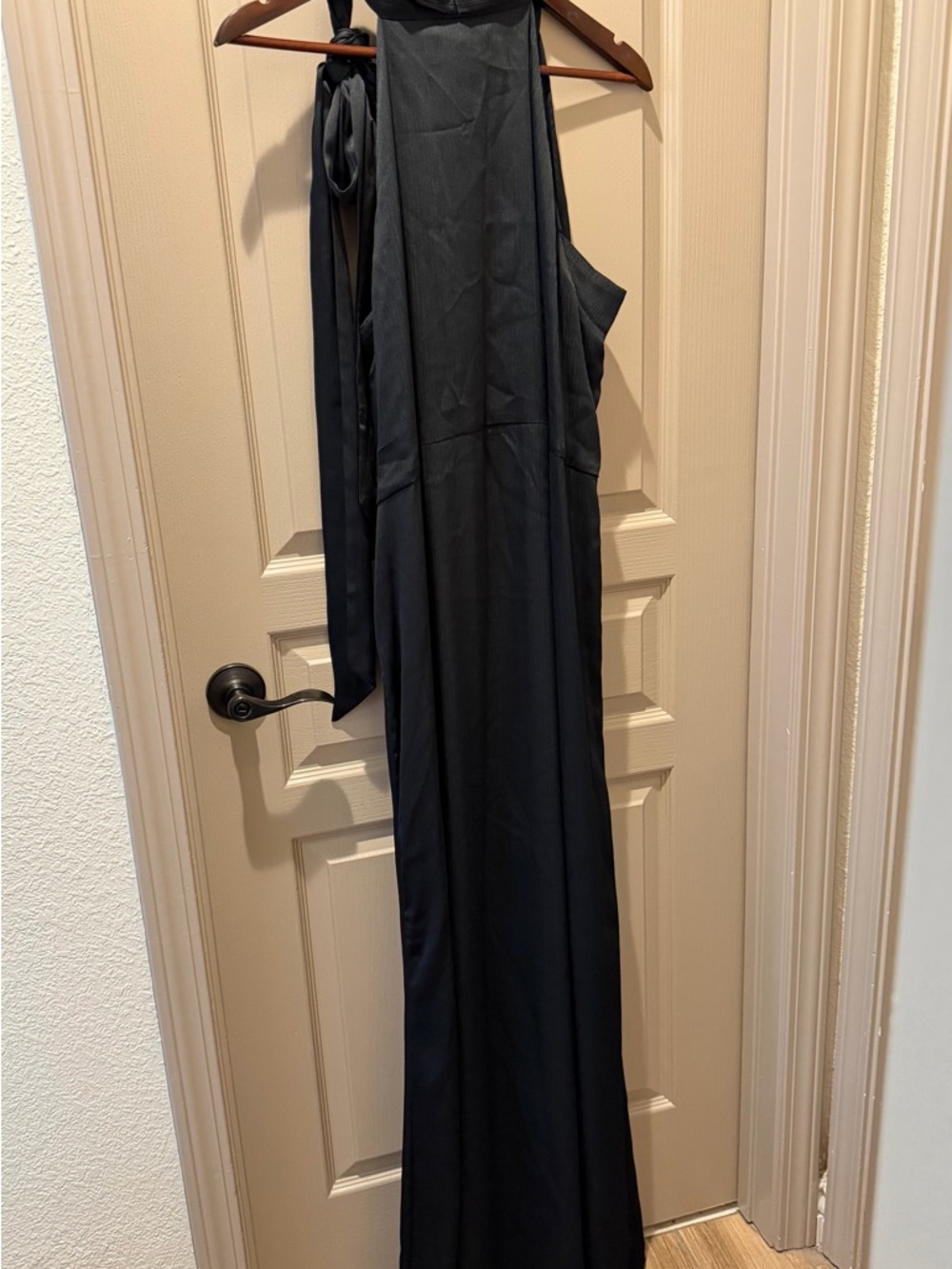 Sachin + Babi Black Halter Maxi Dress with Neck Tie - Picture 5 of 8